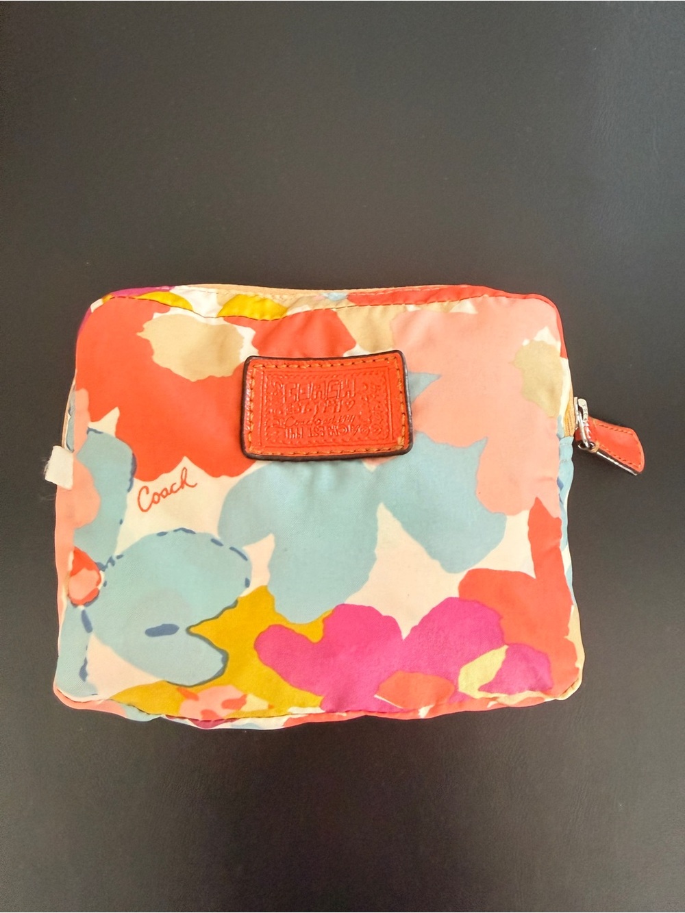 Coach Floral Nylon reusable travel tote in Coral Multi-Color